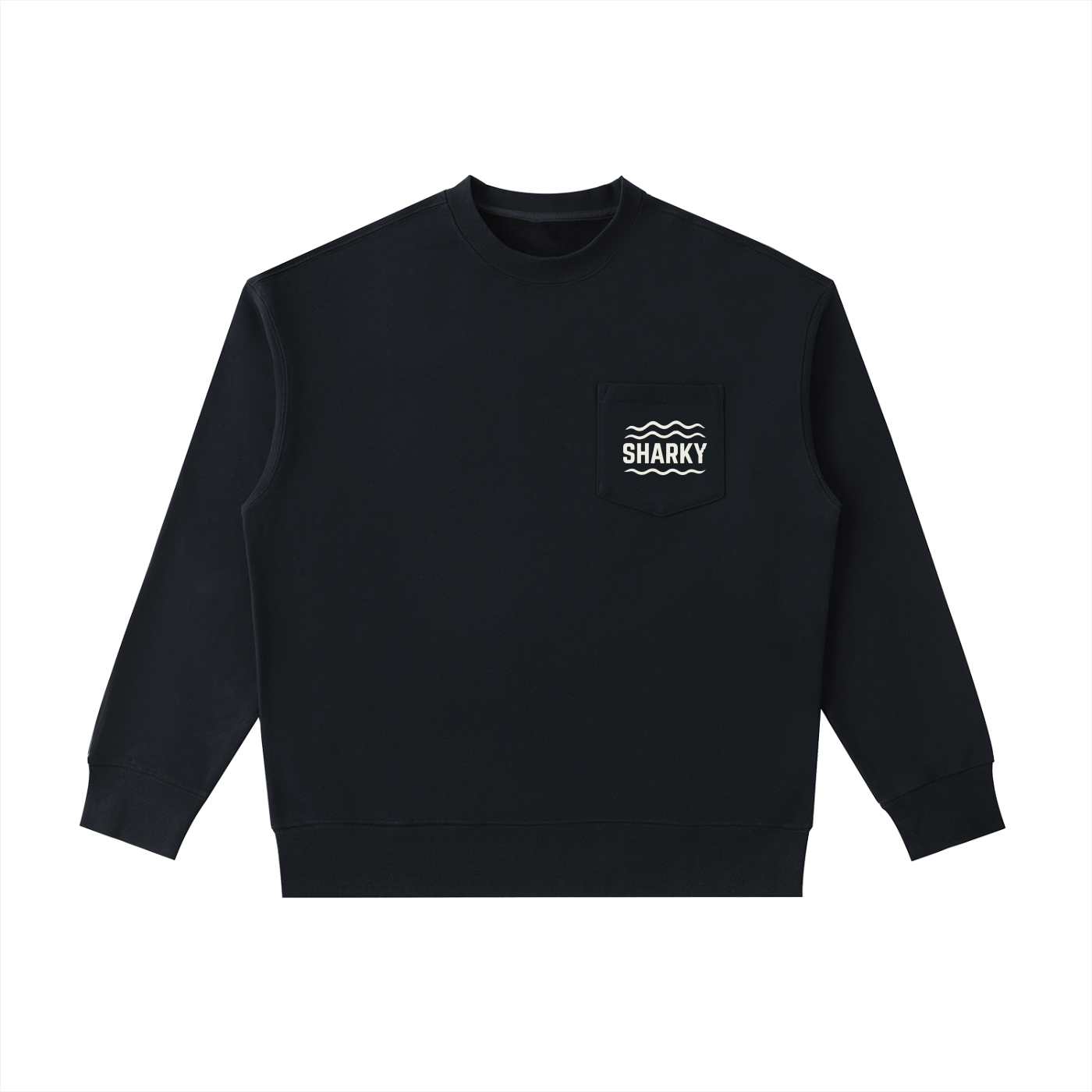 Heavyweight Patch Pocket Crewneck Sweatshirt - SHARKY