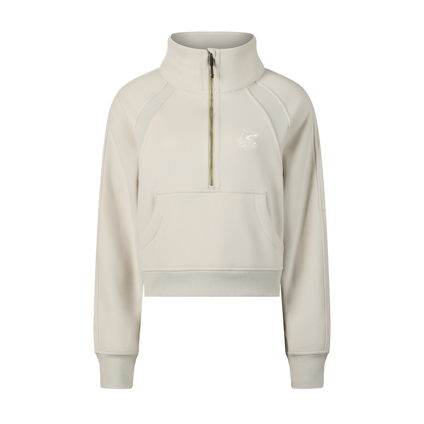 Women's Cropped Half-Zip Sweatshirt - SHARKY