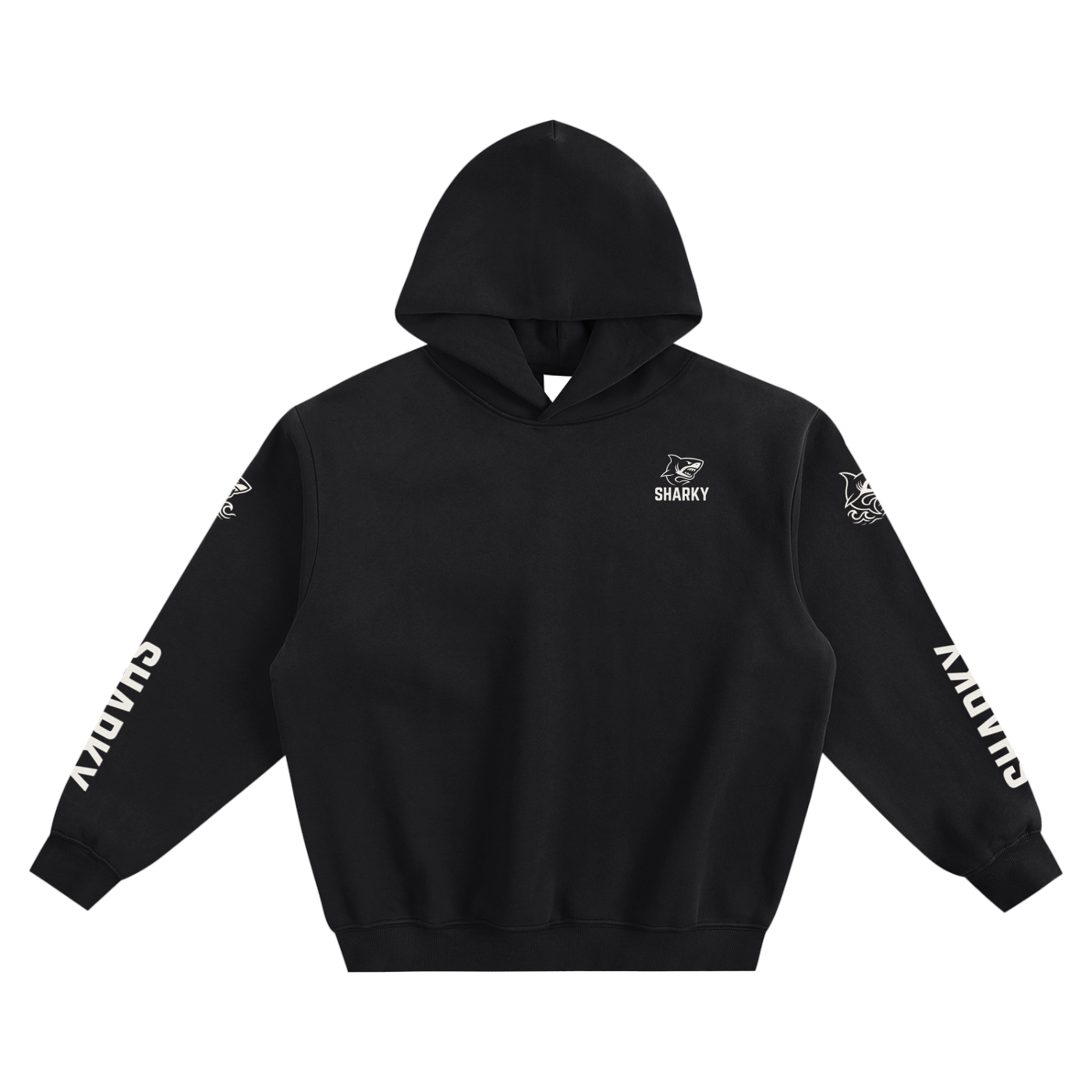 Fleeced Boxy Hoodie - SHARKY