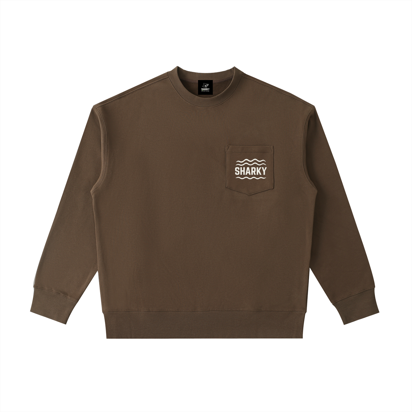 Heavyweight Patch Pocket Crewneck Sweatshirt - SHARKY