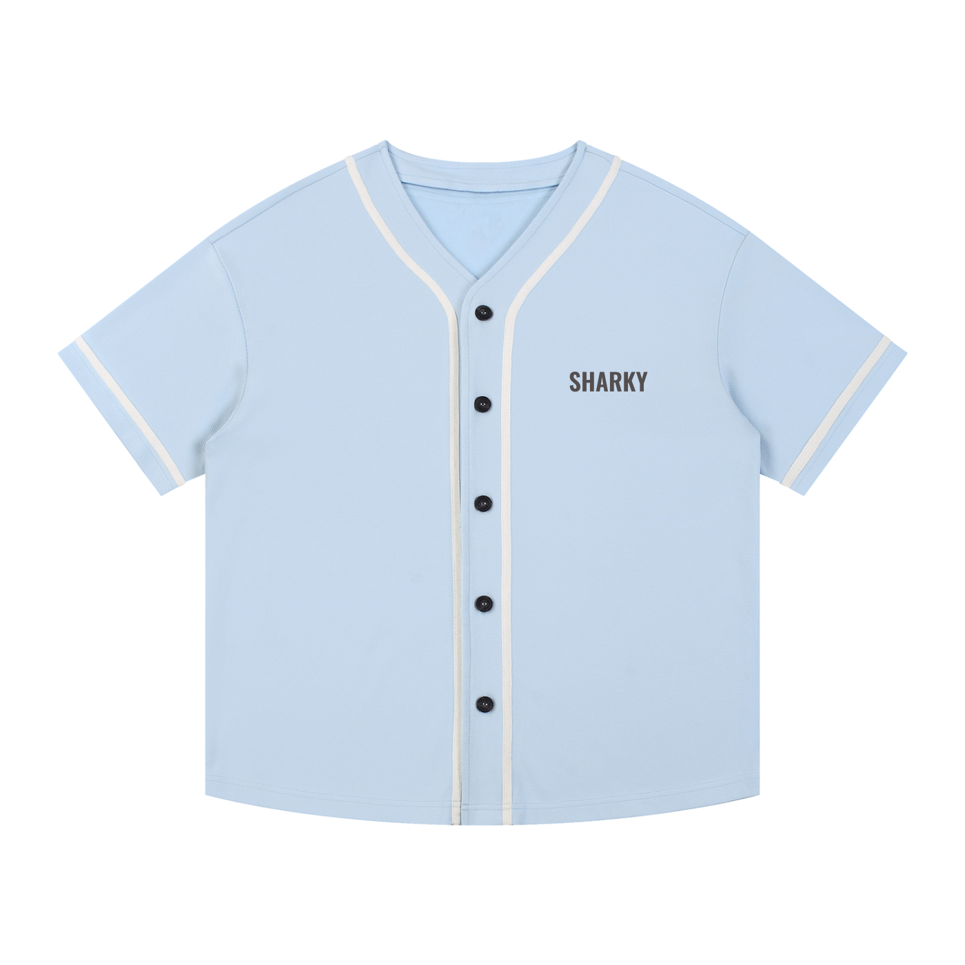 Contrast Piped Button-Up Jersey - SHARKY