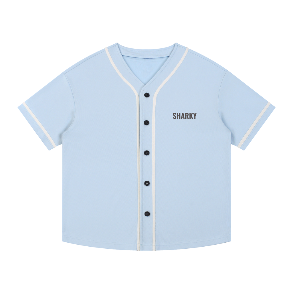Contrast Piped Button-Up Jersey - SHARKY