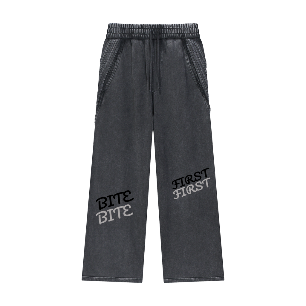 Snow Washed Tape Raw Edge Sweatpants ODMPOD