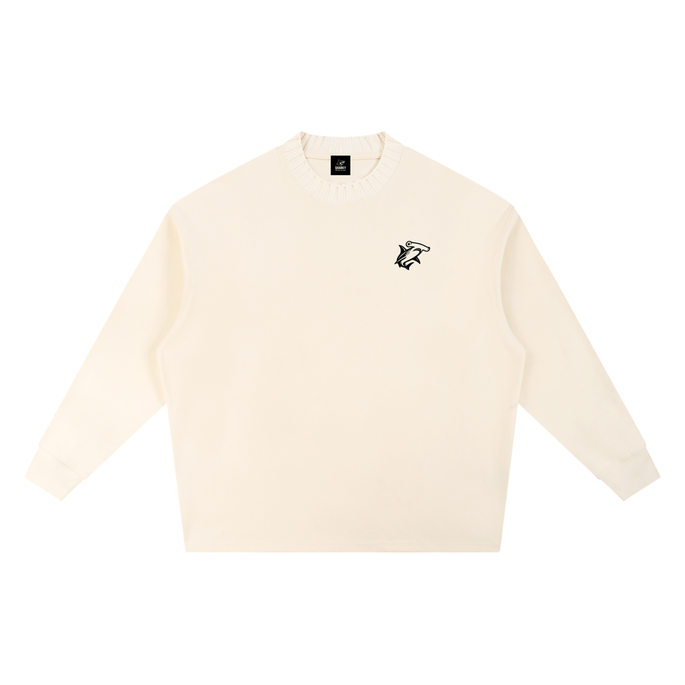 Knitted Round Neck Oversize Sweatshirt - SHARKY