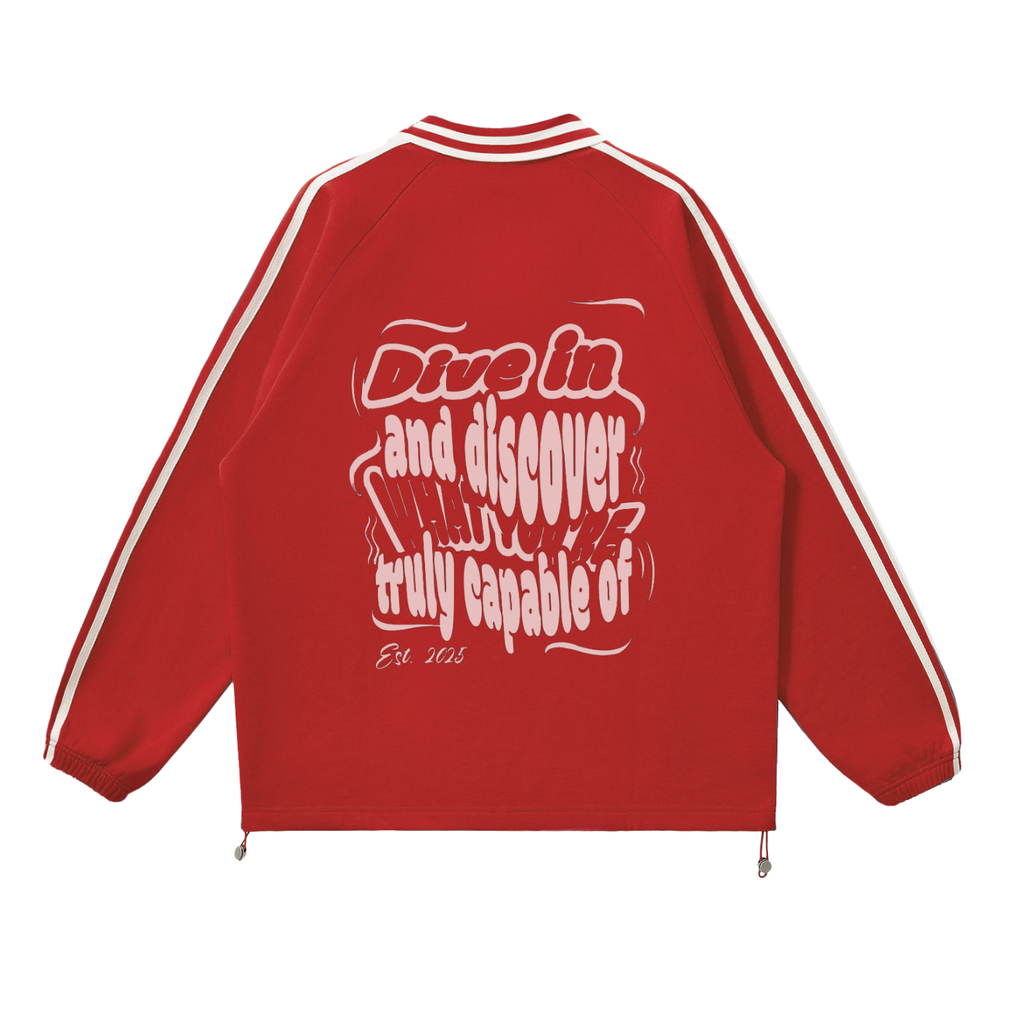 Contrast Striped Lapel Collar Sweatshirt p2