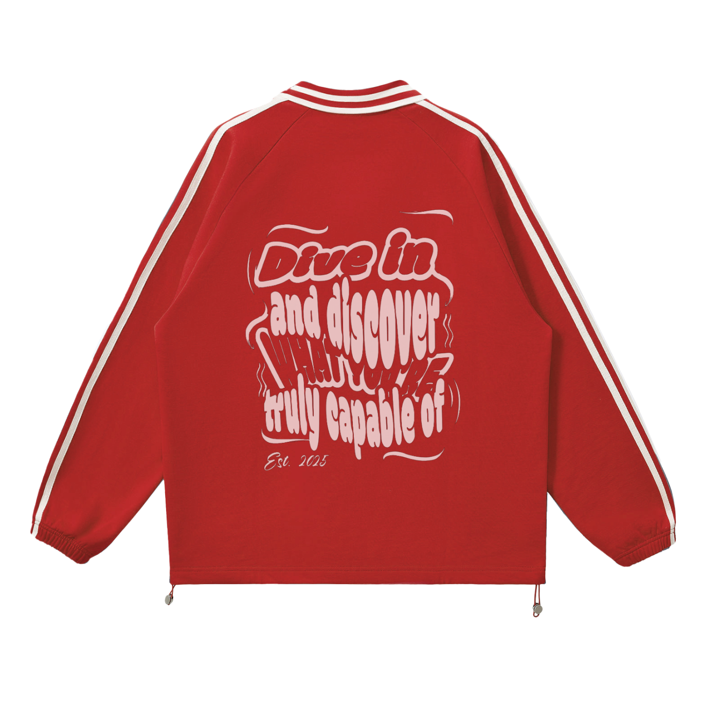 Contrast Striped Lapel Collar Sweatshirt p2