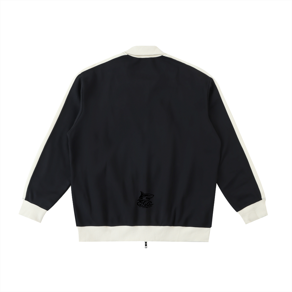 Contrast Trim Stand Collar Jacket - SHARKY