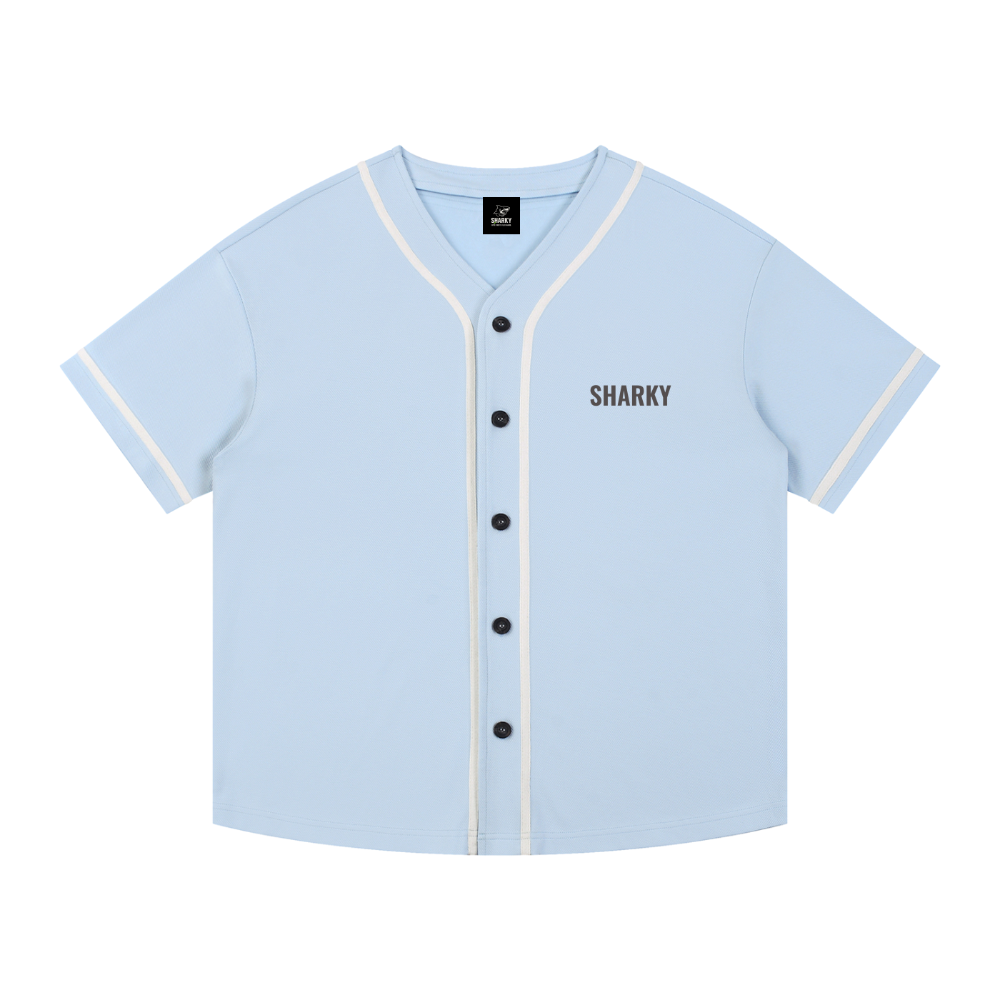 Contrast Piped Button-Up Jersey - SHARKY