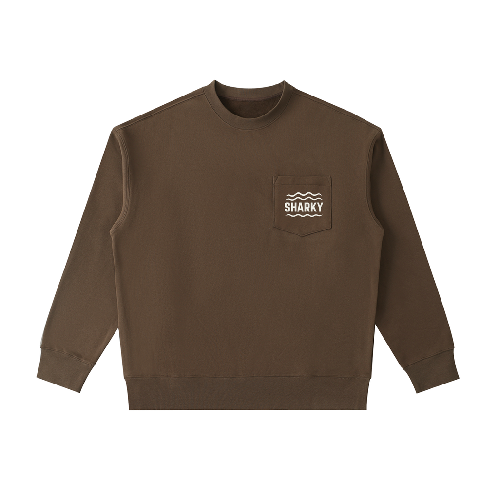 Heavyweight Patch Pocket Crewneck Sweatshirt - SHARKY