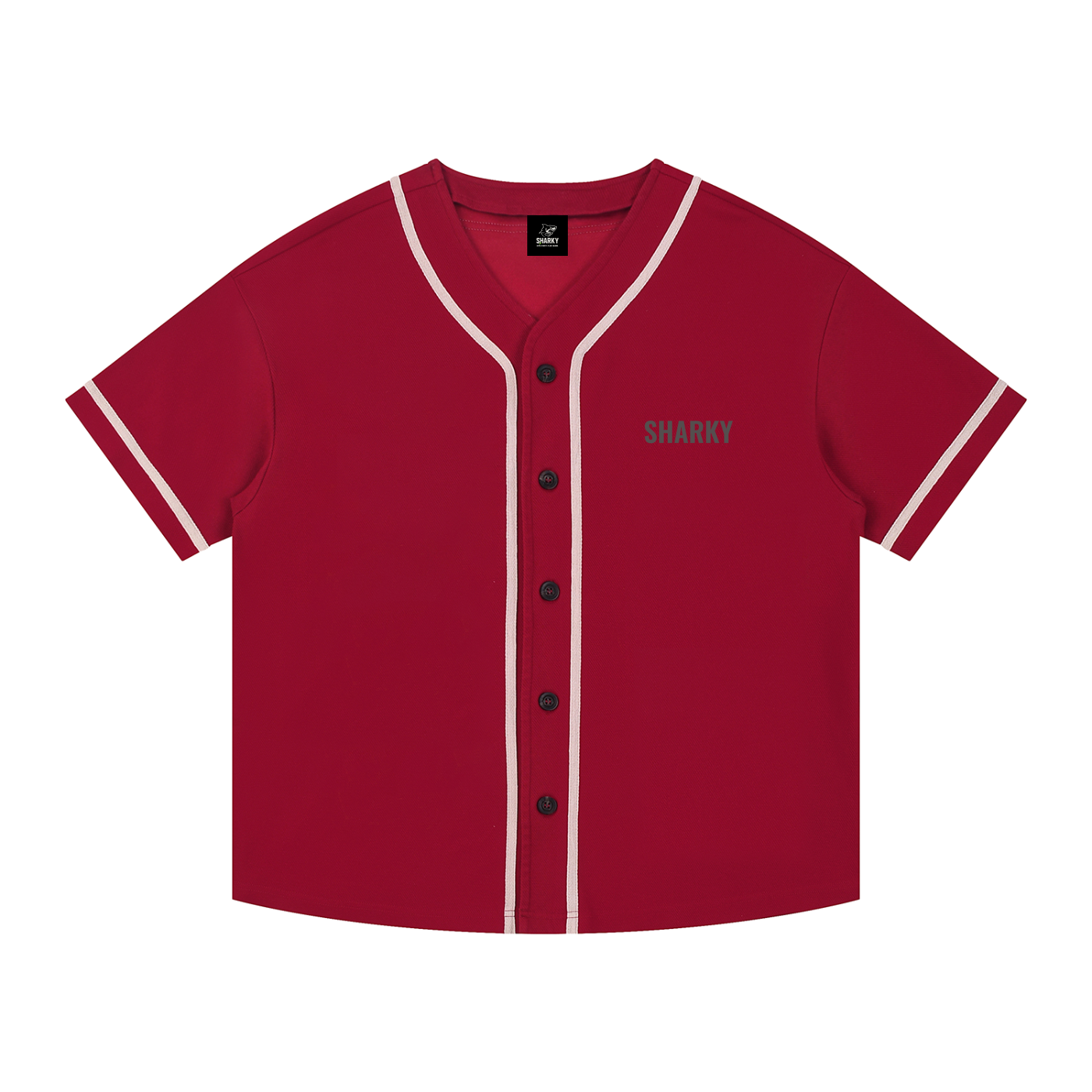 Contrast Piped Button-Up Jersey - SHARKY