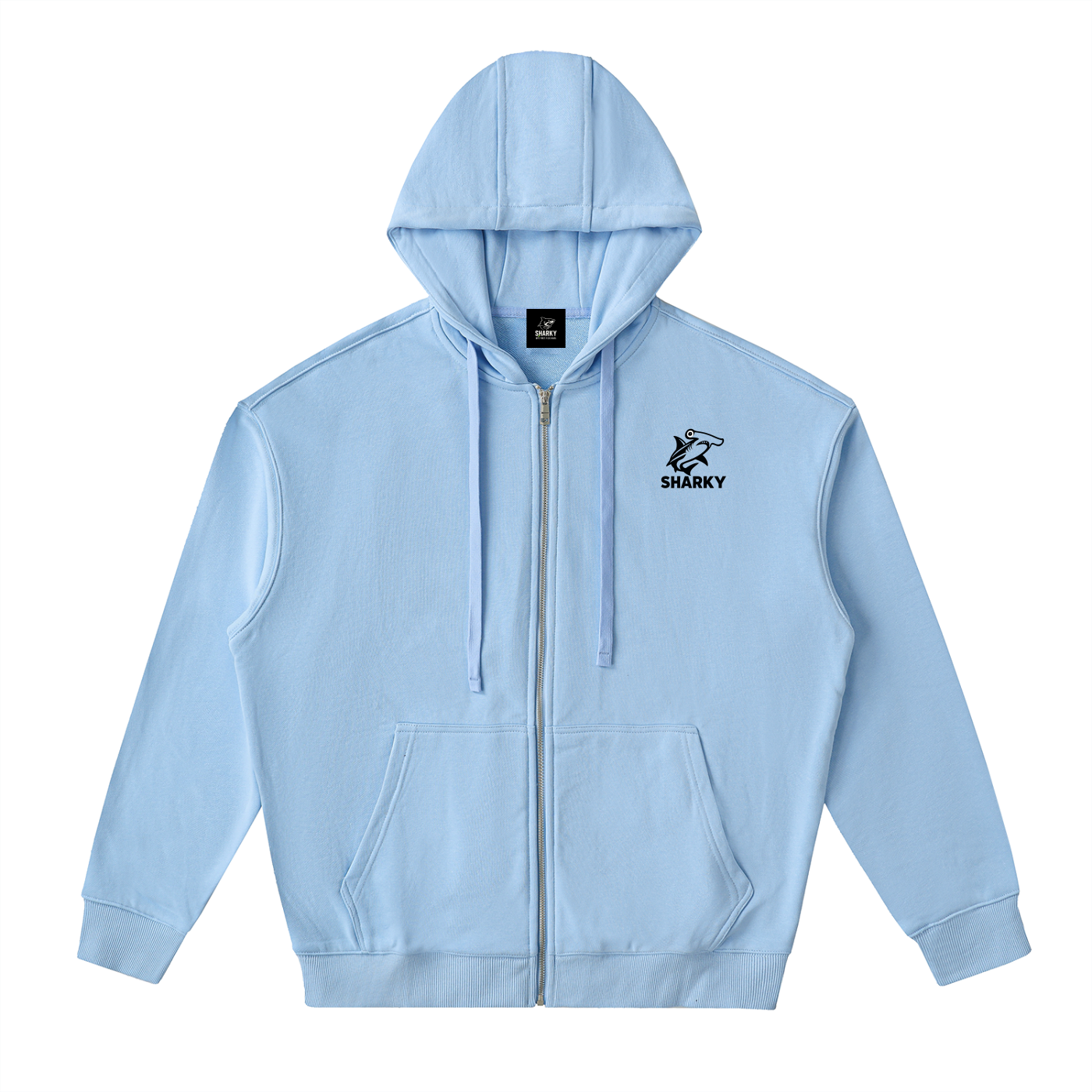 Drop-Shoulder Zip Up Hoodie - SHARKY