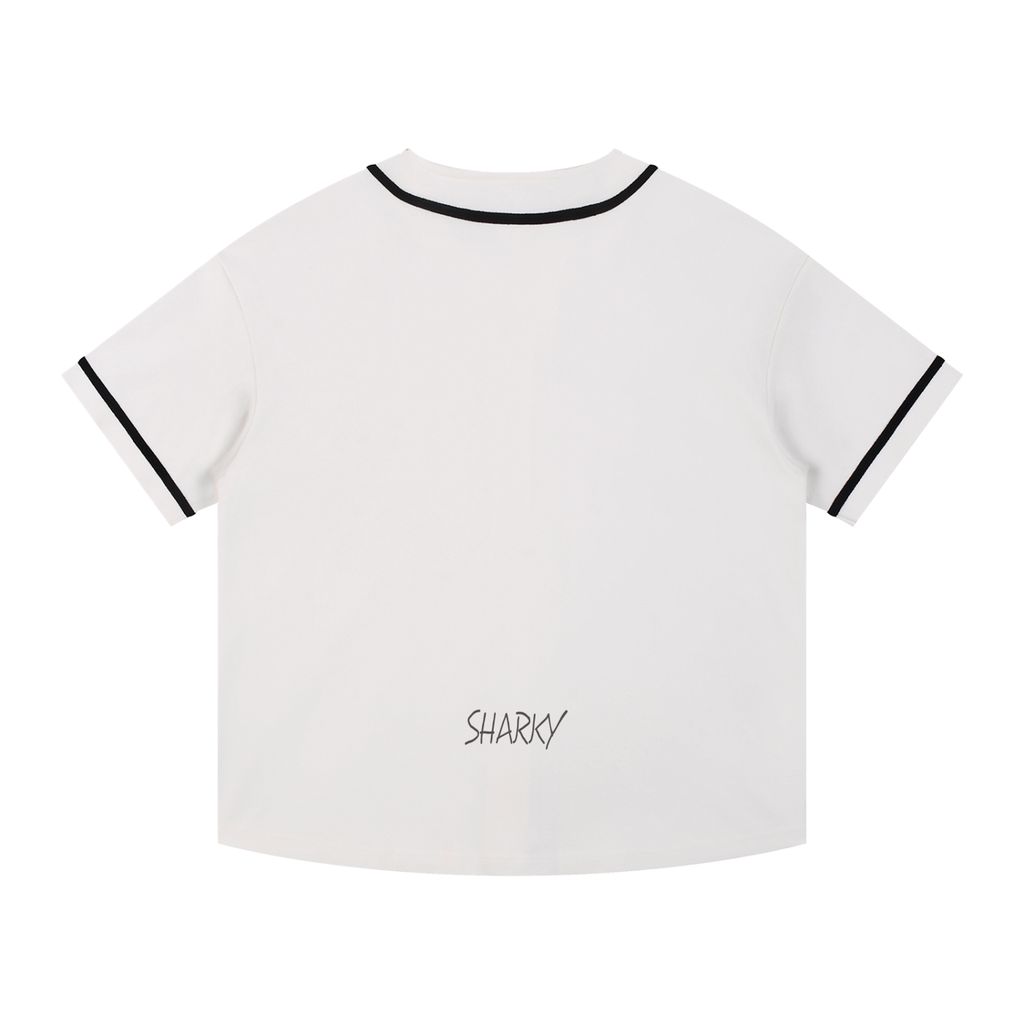 Contrast Piped Button-Up Jersey - SHARKY