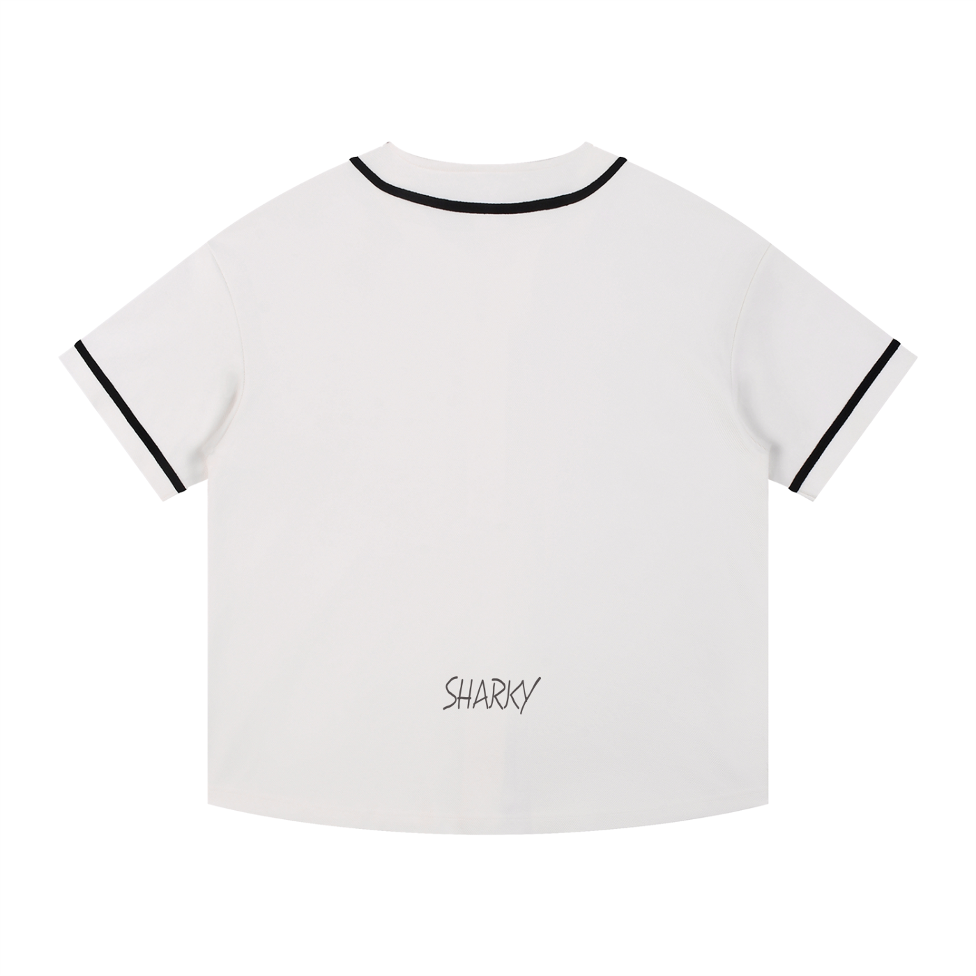 Contrast Piped Button-Up Jersey - SHARKY