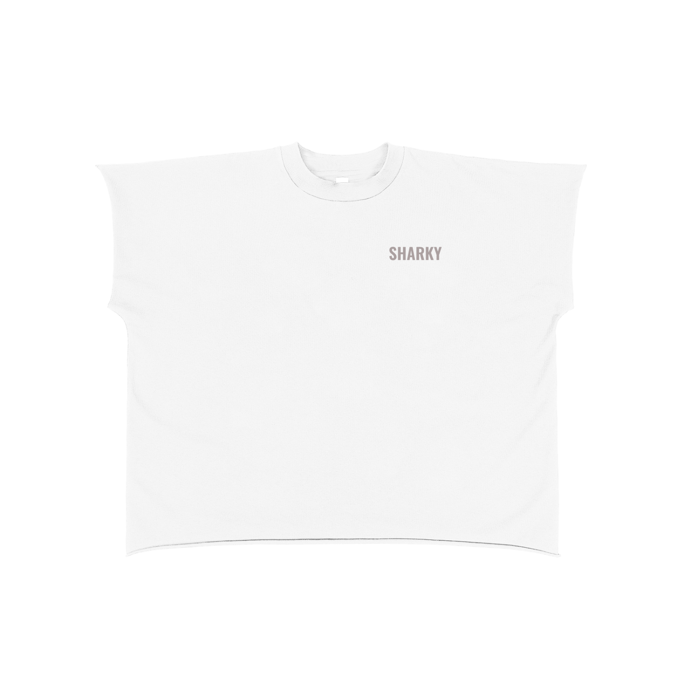 Raw Edge Boxy Non-Shrink T-Shirt - SHARKY