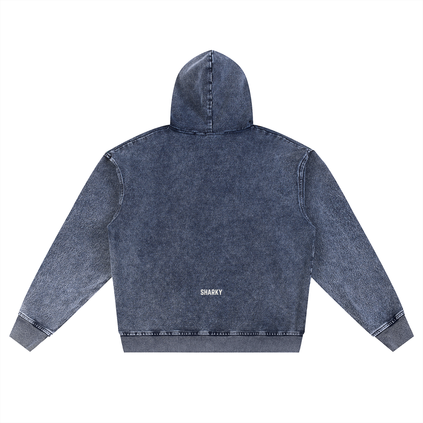 Snow Wash Oversized Zip-Up Hoodie - SHARKY