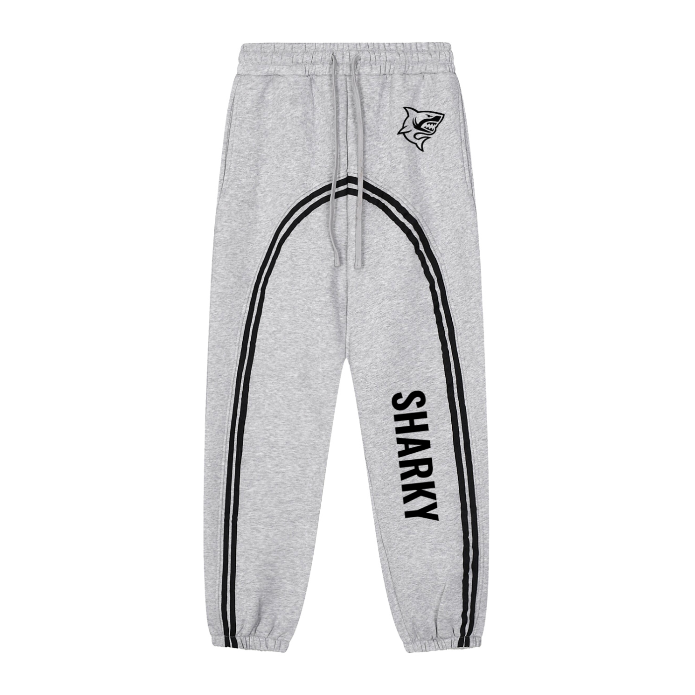 Sun Fade Contrast Tape Fleece Jogged Sweatpants - SHARKY