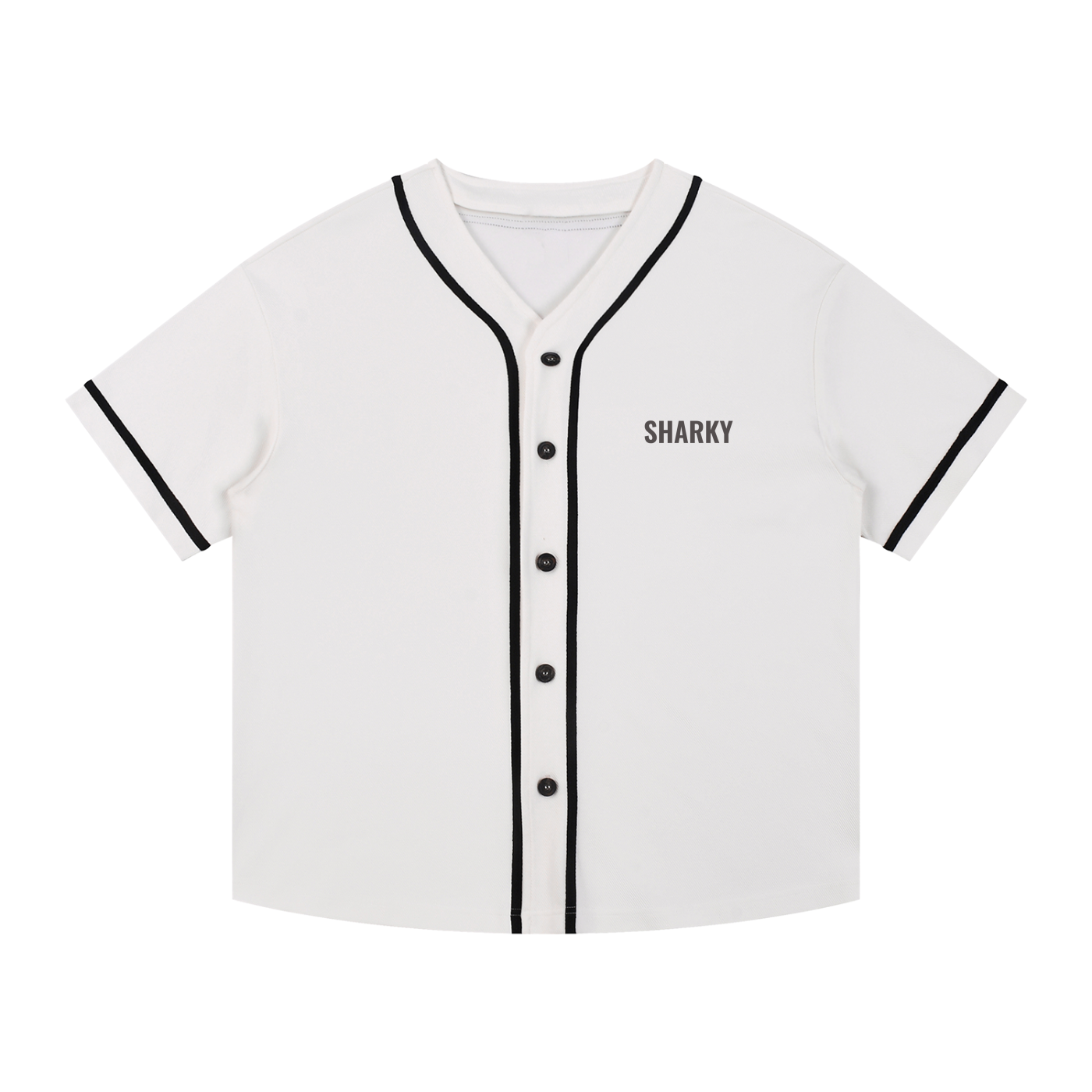 Contrast Piped Button-Up Jersey - SHARKY