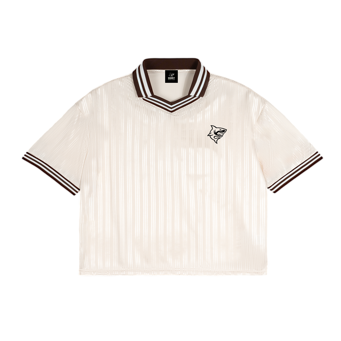 Contrast Stripes Polo Collar T-Shirt - SHARKY