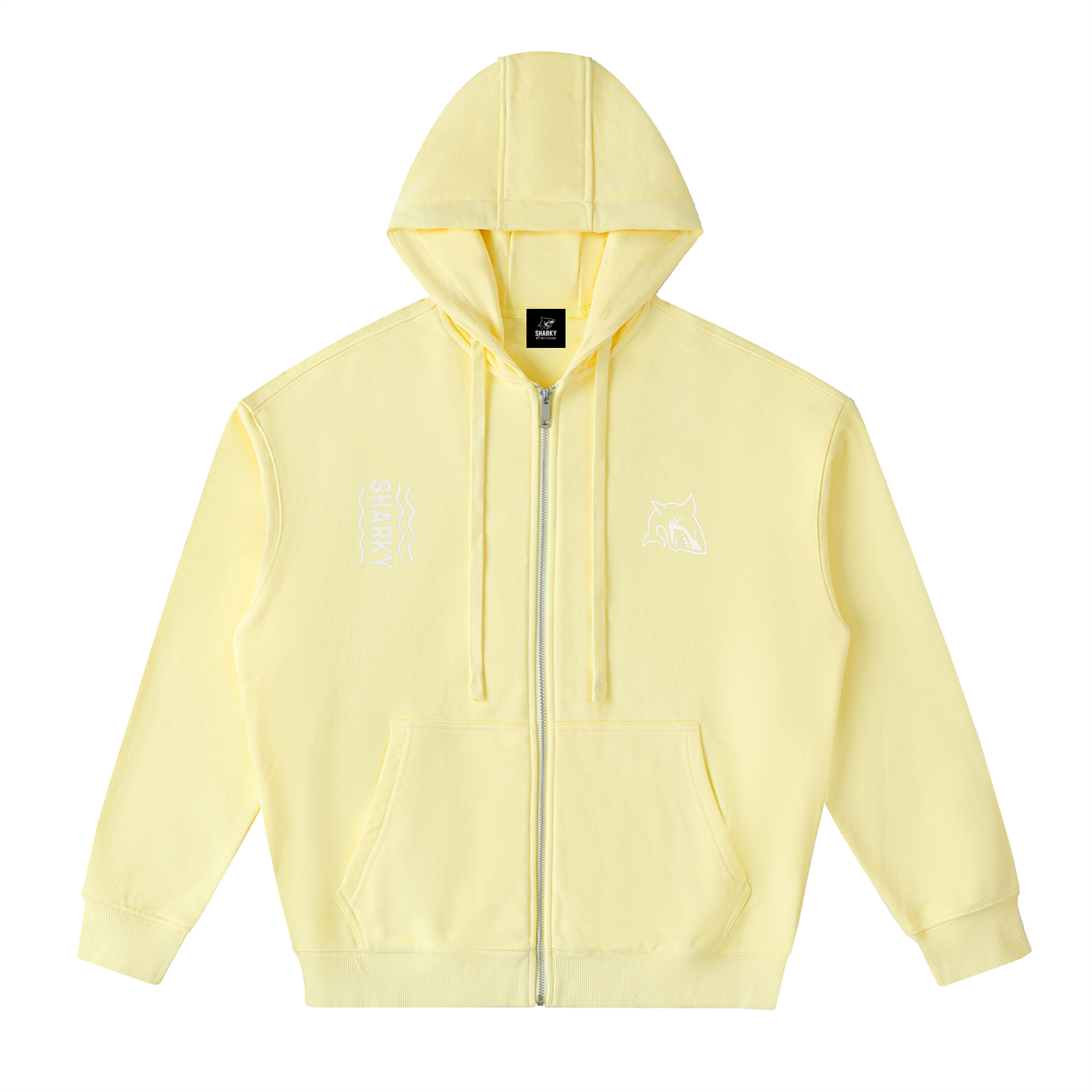 Drop-Shoulder Zip Up Hoodie - SHARKY