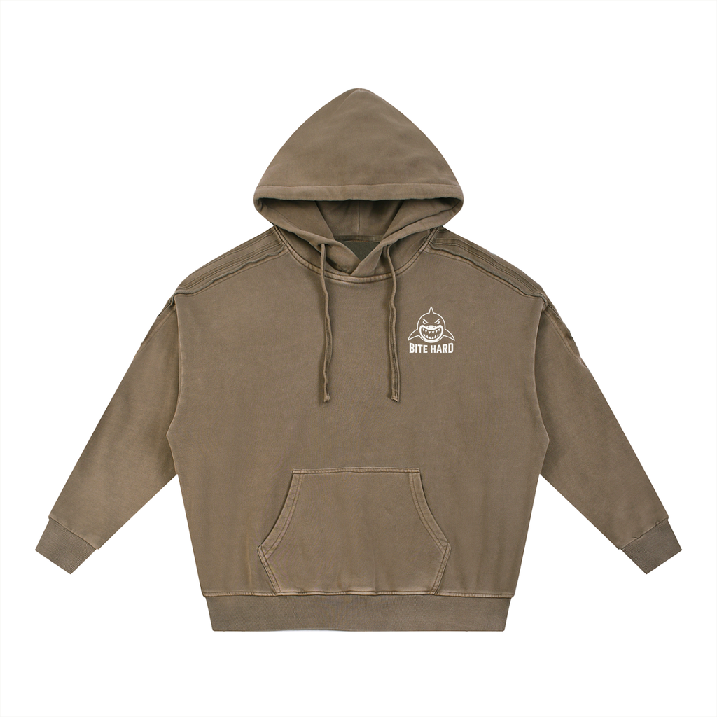 Snow Washed Tape Raw Edge Hoodie ODMPOD