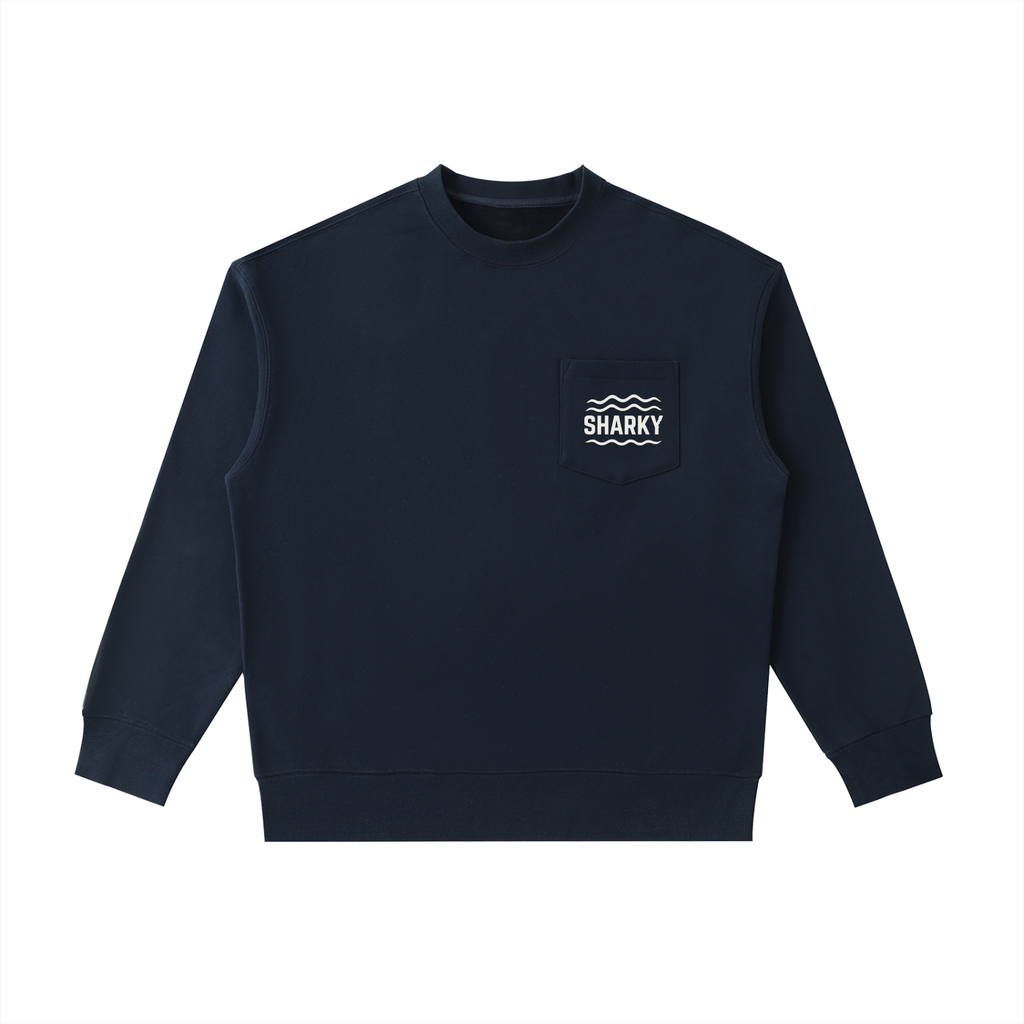 Heavyweight Patch Pocket Crewneck Sweatshirt - SHARKY