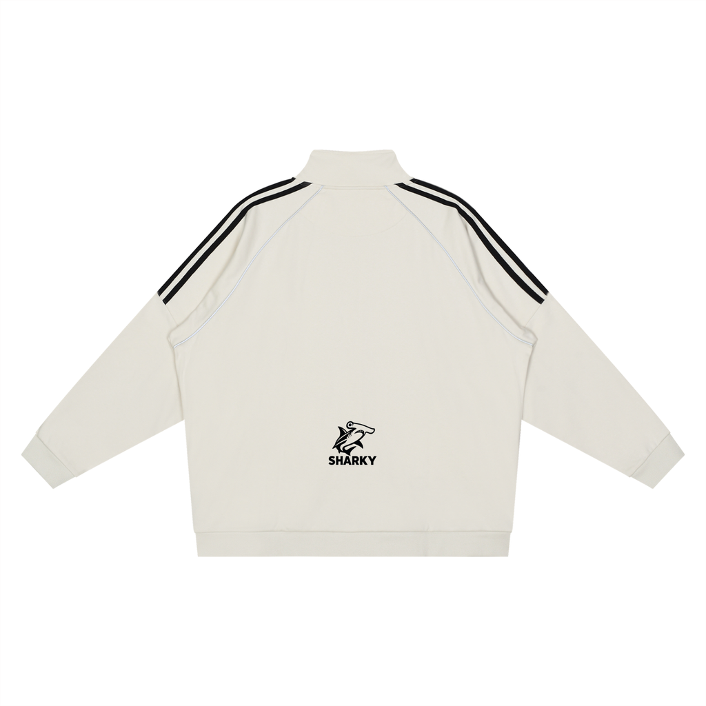 Reflection Striped Raglan Sleeve  Jacket - SHARKY