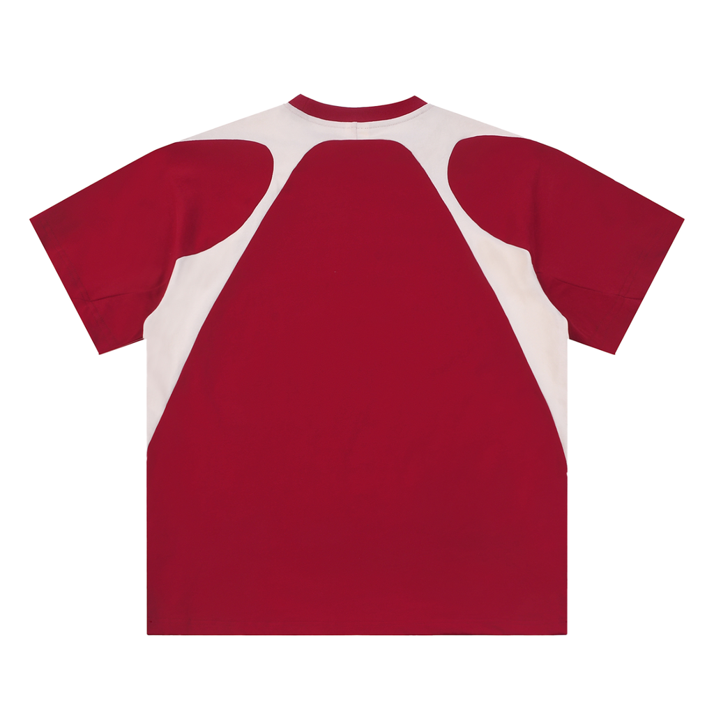 Contrast Panel Cotton T-Shirt - SHARKY