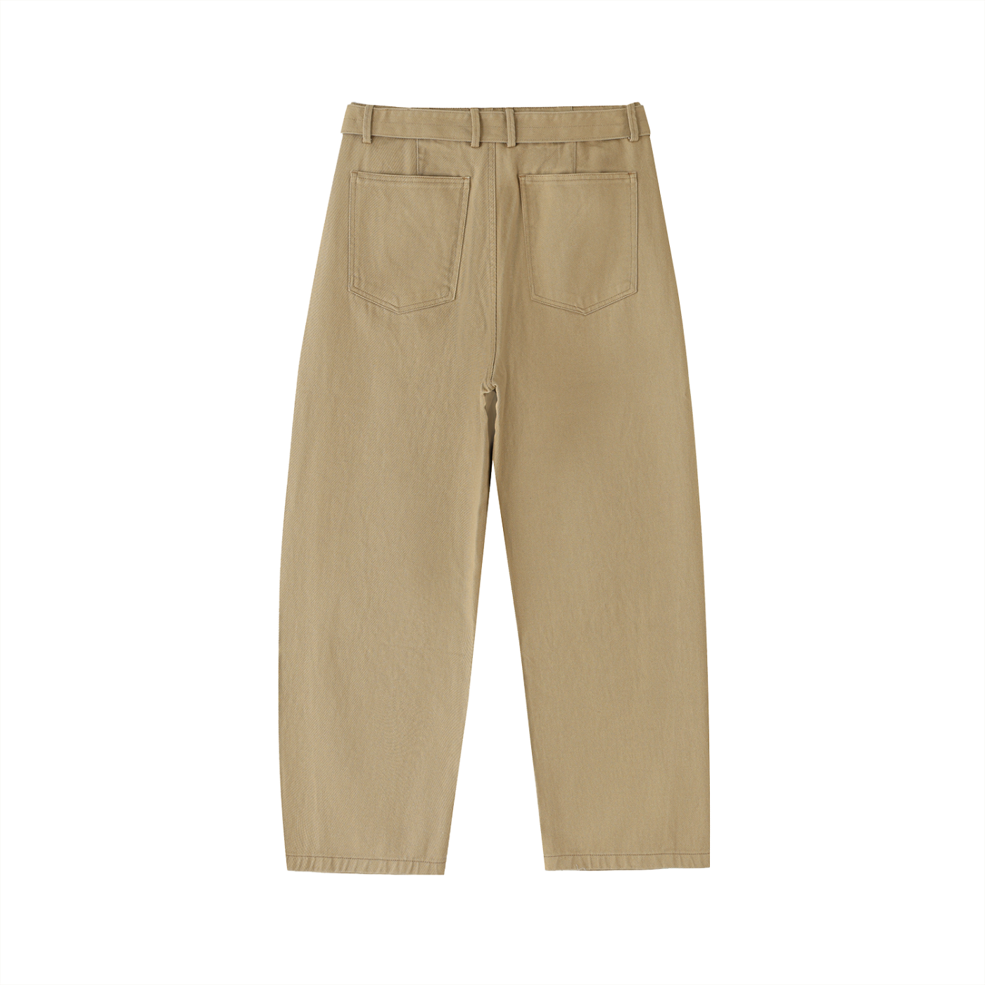 Women's Belted Barrel-leg Chino Pants - SHARKY