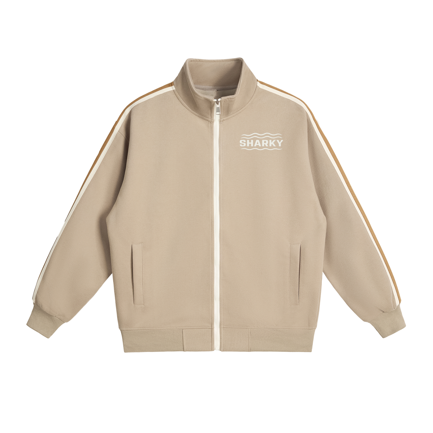 Contrast Side-Stripe Stand Collar  Jacket - SHARKY