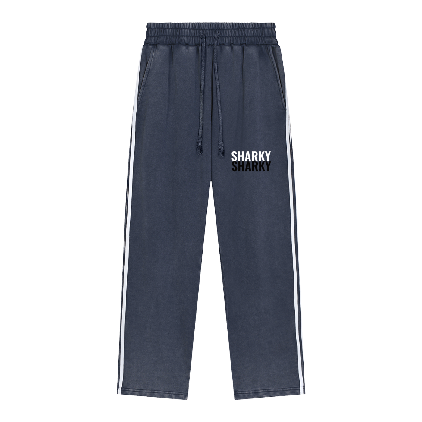 Snow Washed Contrast Tape Sweatpants - SHARKY