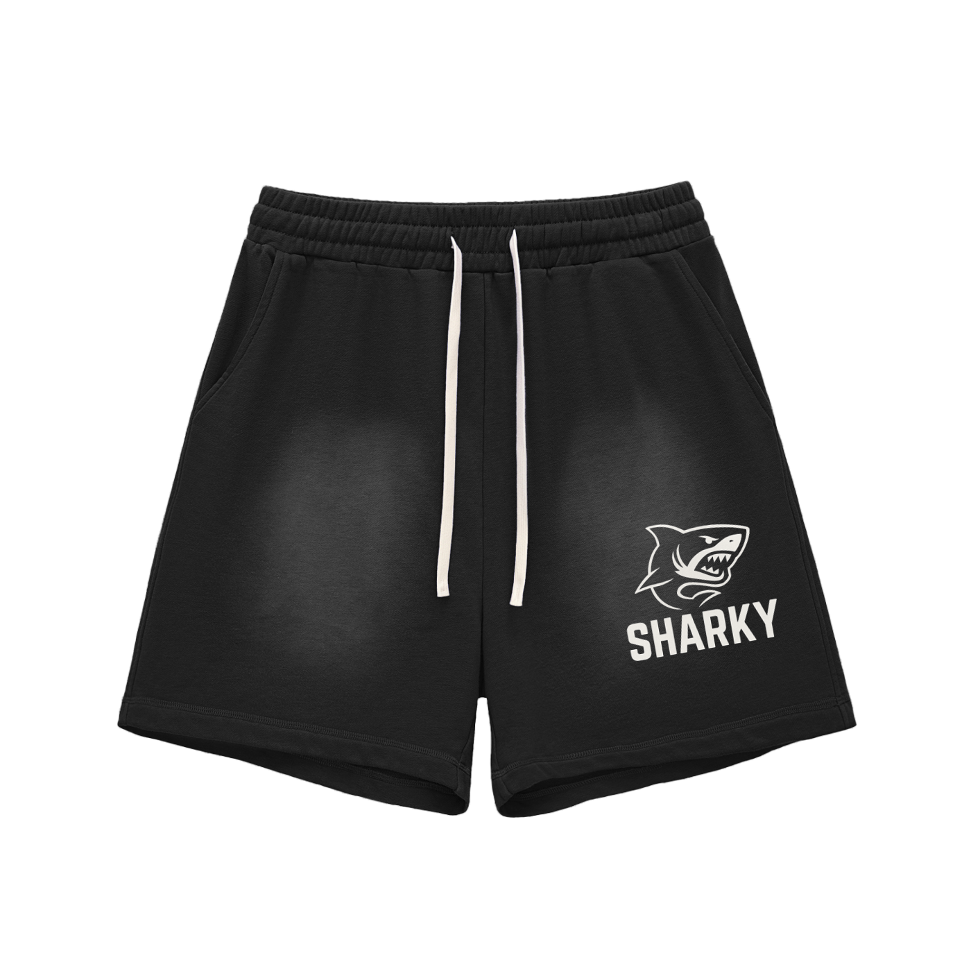Sun Fade Raw Edge Cotton Shorts - SHARKY