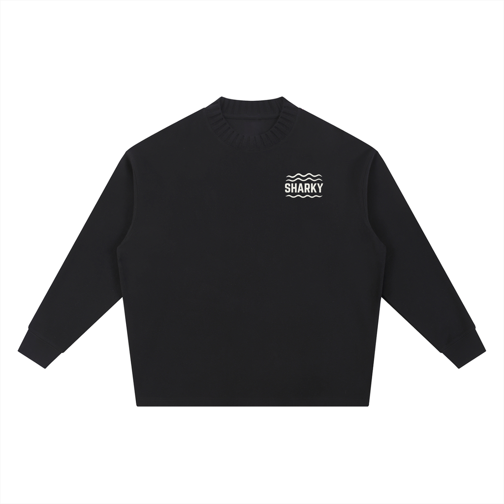 Knitted Round Neck Oversize Sweatshirt - SHARKY