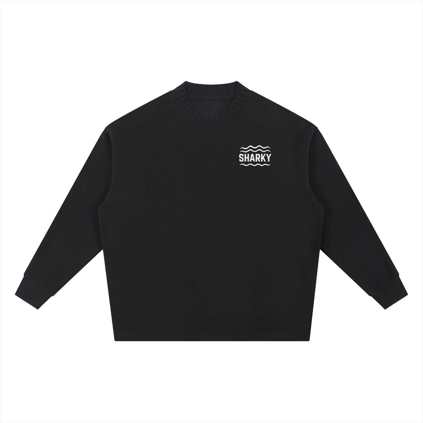 Knitted Round Neck Oversize Sweatshirt - SHARKY