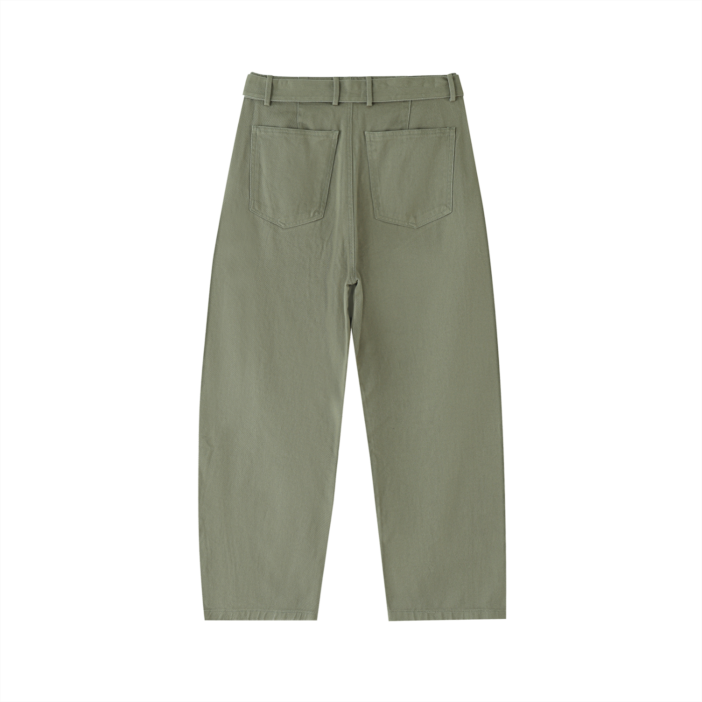 Women's Belted Barrel-leg Chino Pants - SHARKY