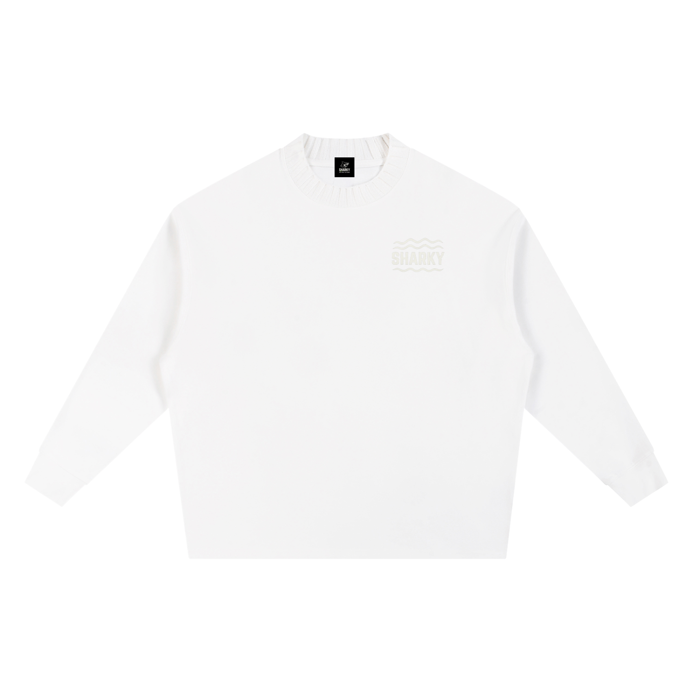 Knitted Round Neck Oversize Sweatshirt - SHARKY