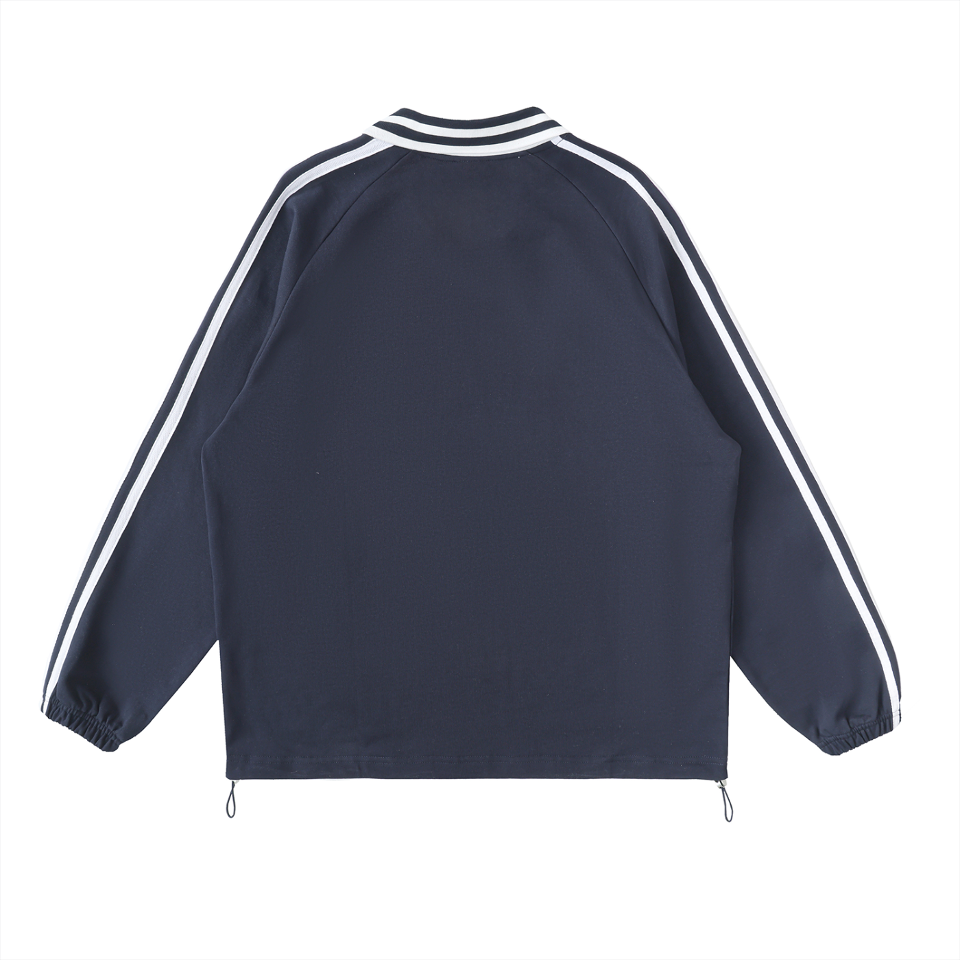 Contrast Striped Lapel Collar Sweatshirt - SHARKY