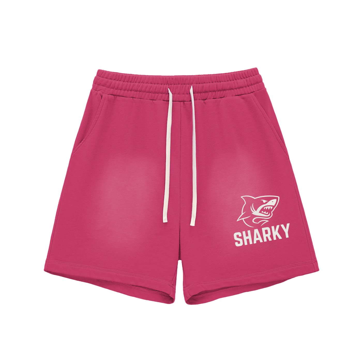 Sun Fade Raw Edge Cotton Shorts - SHARKY