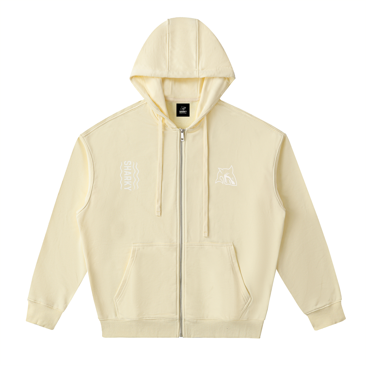 Drop-Shoulder Zip Up Hoodie - SHARKY