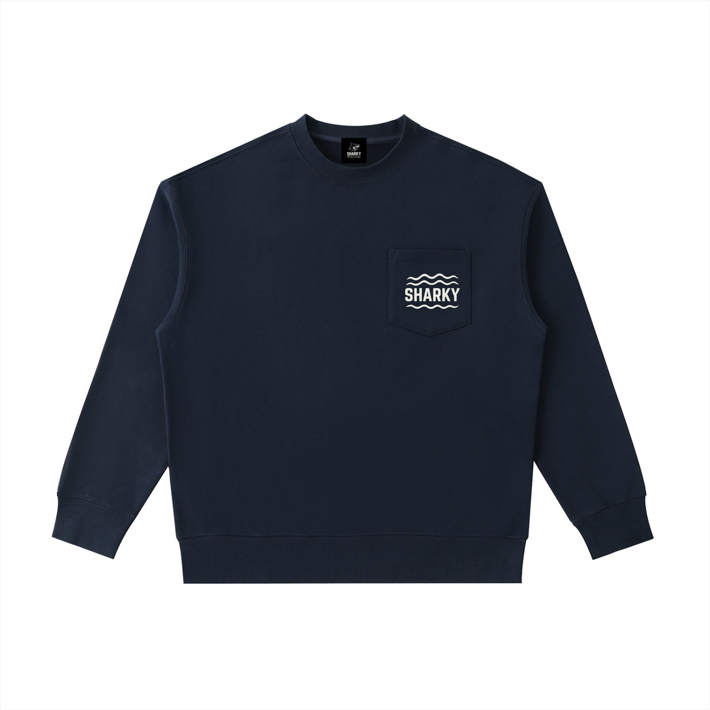 Heavyweight Patch Pocket Crewneck Sweatshirt - SHARKY