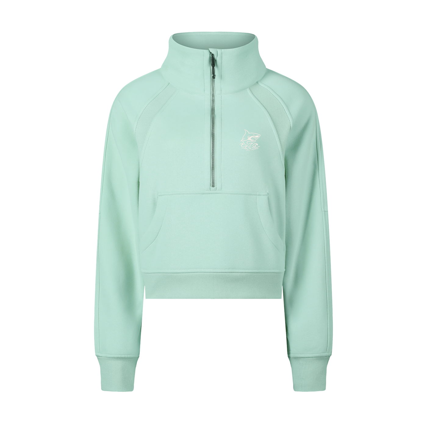 Women's Cropped Half-Zip Sweatshirt - SHARKY