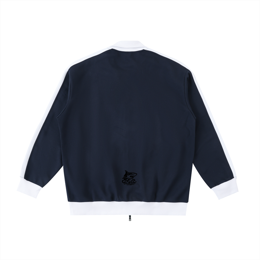 Contrast Trim Stand Collar Jacket - SHARKY