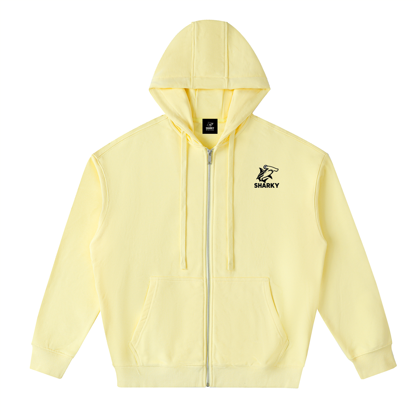 Drop-Shoulder Zip Up Hoodie - SHARKY