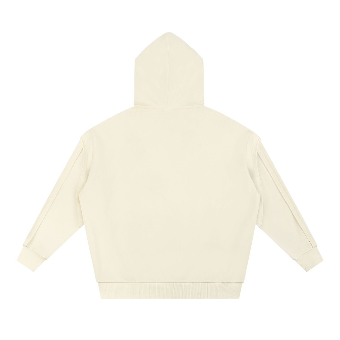 Contrast Tape Raw Edge Double Layered Hoodie - SHARKY