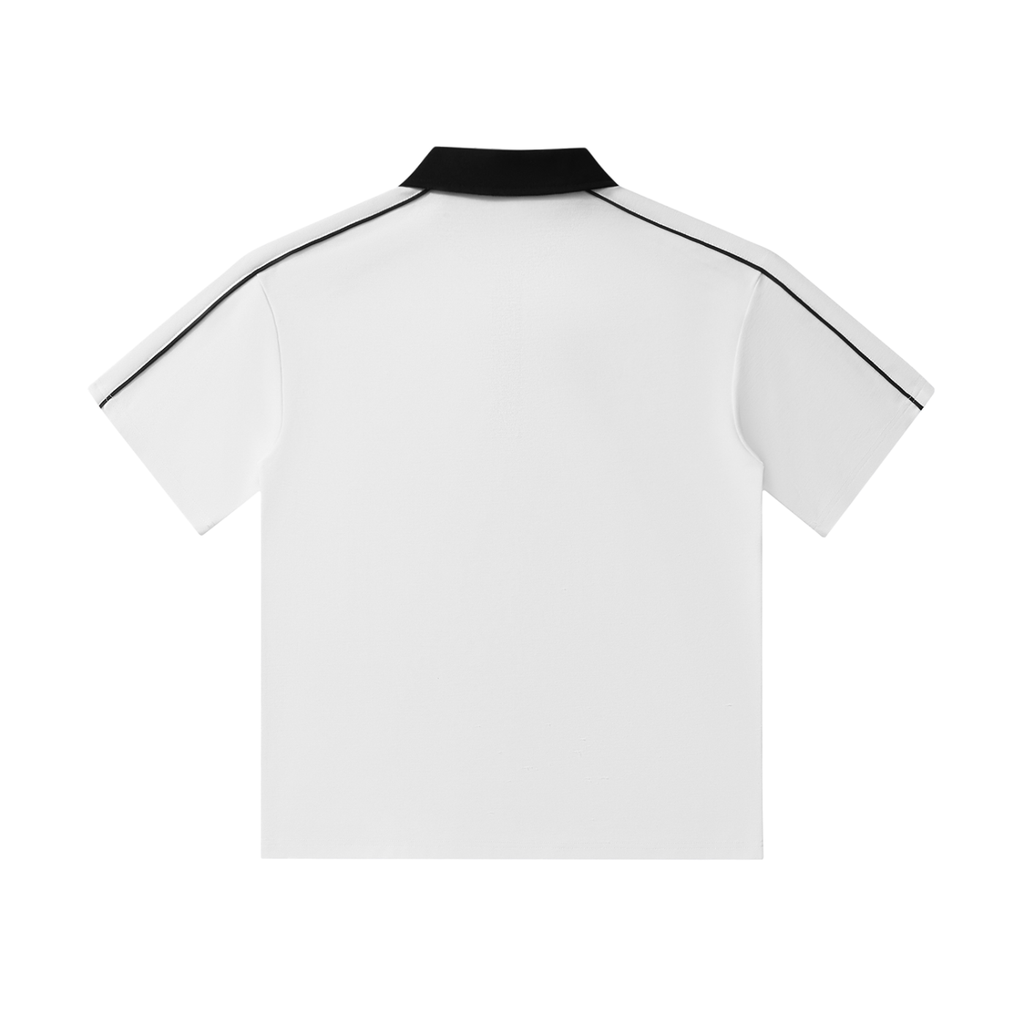 Contrast Collar Short-Sleeve Polo Shirt - SHARKY