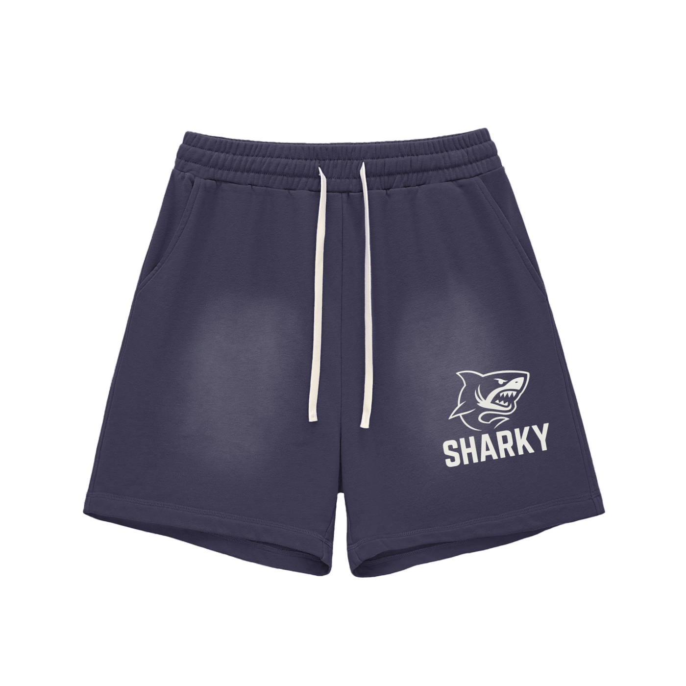 Sun Fade Raw Edge Cotton Shorts - SHARKY
