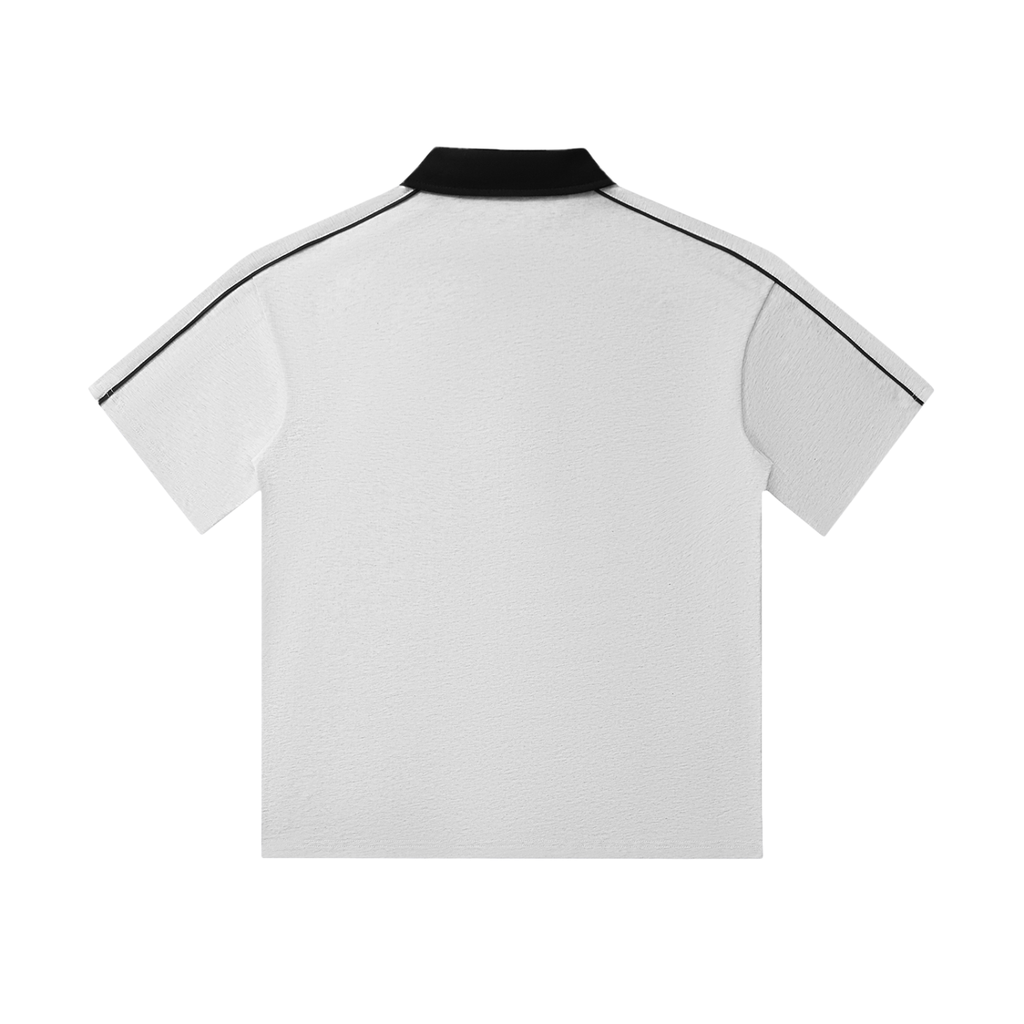 Contrast Collar Short-Sleeve Polo Shirt - SHARKY