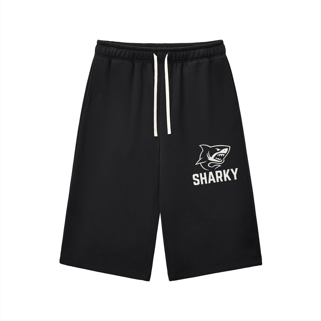 Relaxed Drawstring 3/4 Sweatpants - SHARKY