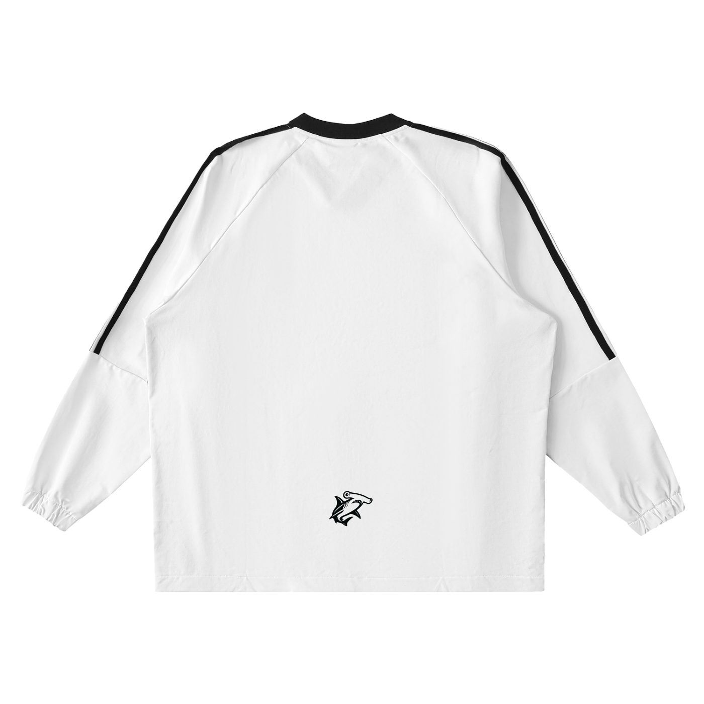 Color-Block V-Neck Long-Sleeve T-Shirt - SHARKY