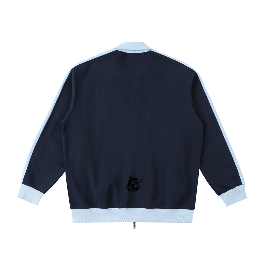 Contrast Trim Stand Collar Jacket - SHARKY