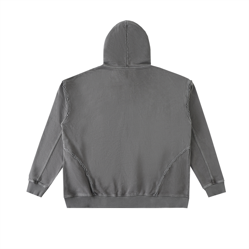 Raw-Seam Enzyme Washed Hoodie - SHARKY